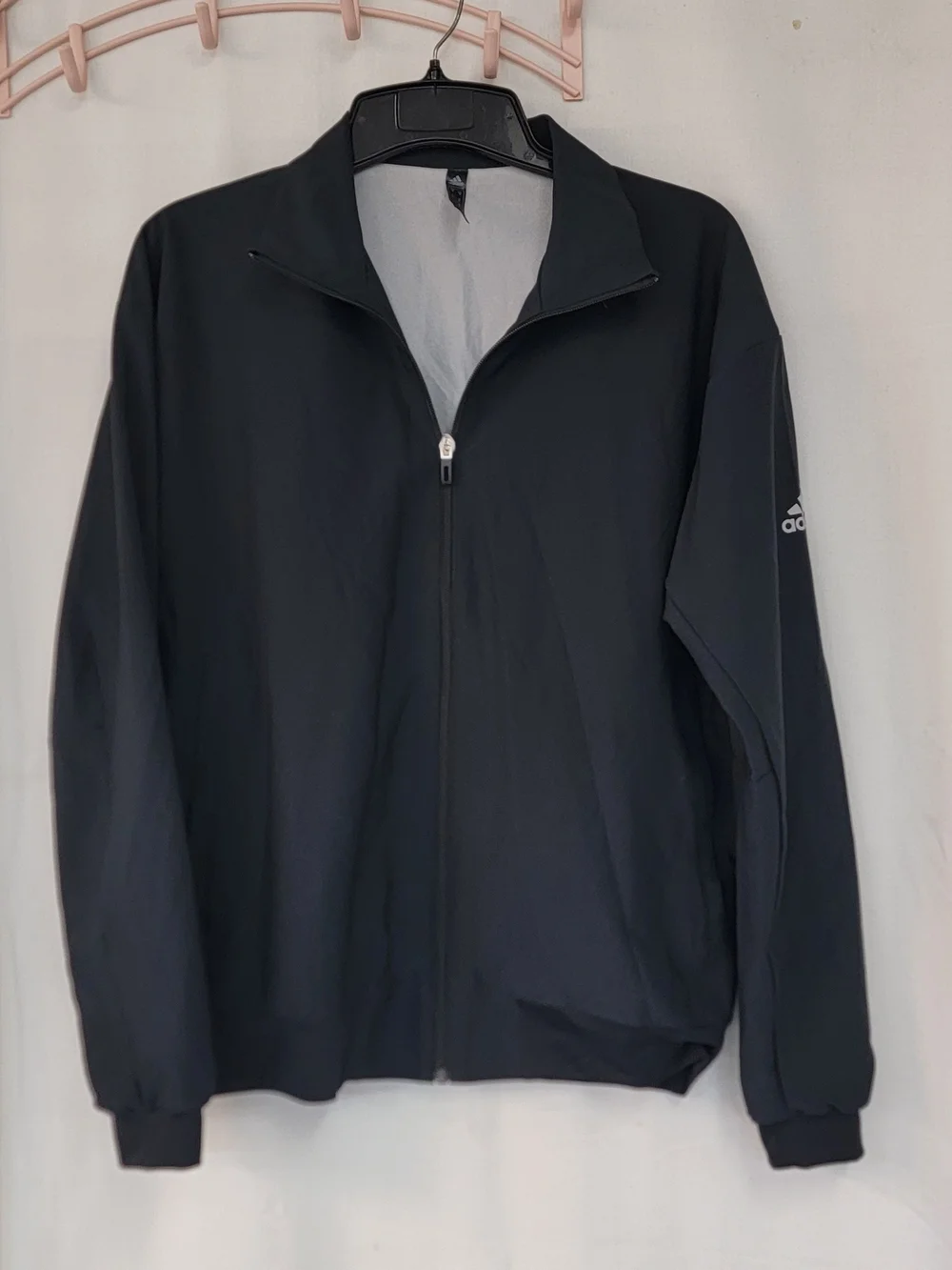 adidas Black Men’s Full-Zip Windbreaker Jacket